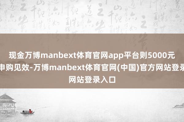 现金万博manbext体育官网app平台则5000元证明申购见效-万博manbext体育官网(中国)官方网站登录入口