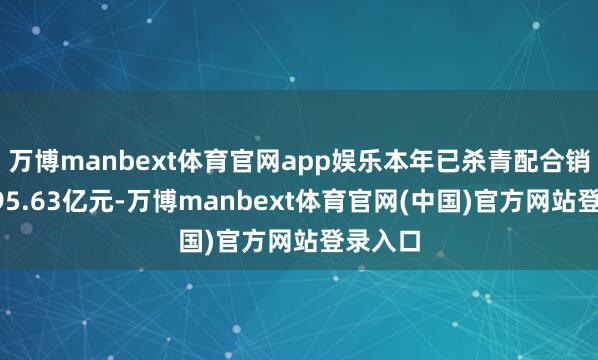 万博manbext体育官网app娱乐本年已杀青配合销售额195.63亿元-万博manbext体育官网(中国)官方网站登录入口
