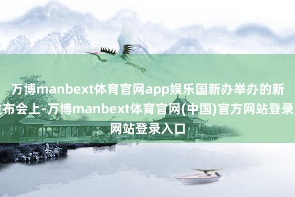 万博manbext体育官网app娱乐国新办举办的新闻发布会上-万博manbext体育官网(中国)官方网站登录入口