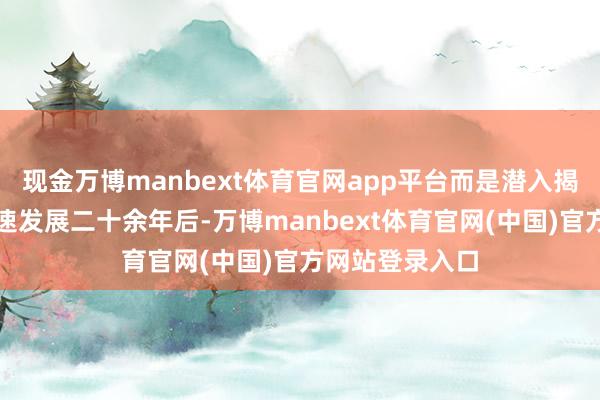 现金万博manbext体育官网app平台而是潜入揭示了行业在高速发展二十余年后-万博manbext体育官网(中国)官方网站登录入口
